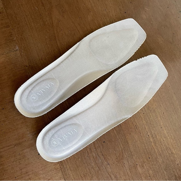 Vivaia Square Toe V-Cut Cream Ballet Flats Margo Office Workwear Neutral Capsule - Picture 9 of 12